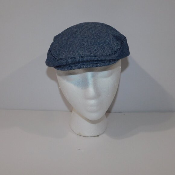 The Childrens Place Blue Herringbone Boys 4-6 Flat Top Newsboy Hat Cap Golf - Picture 2 of 7
